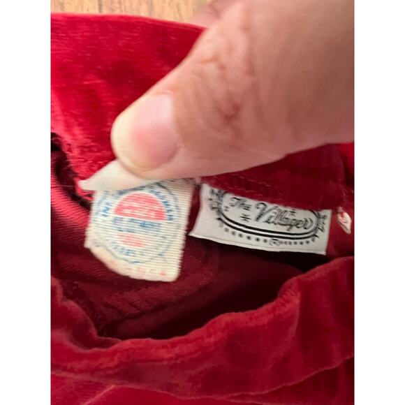 The Villager 70s Red Velvet Corduroy A Line Knee Length Skirt Small 6 Preppy - Picture 3 of 7